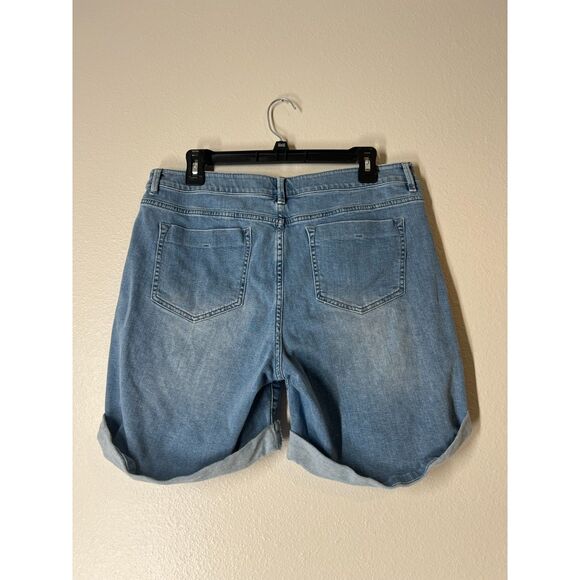J. Jill Mid Wash Denim Shorts Womens Sz 12 Longer Length Casual - Picture 4 of 9